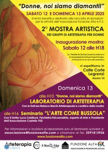EVENTO BENEFICO 12 E 13 APRILE 2025: MOSTRA ARTISTICA, LABORATORIO DI ARTETERAPIA E SEMINARIO
